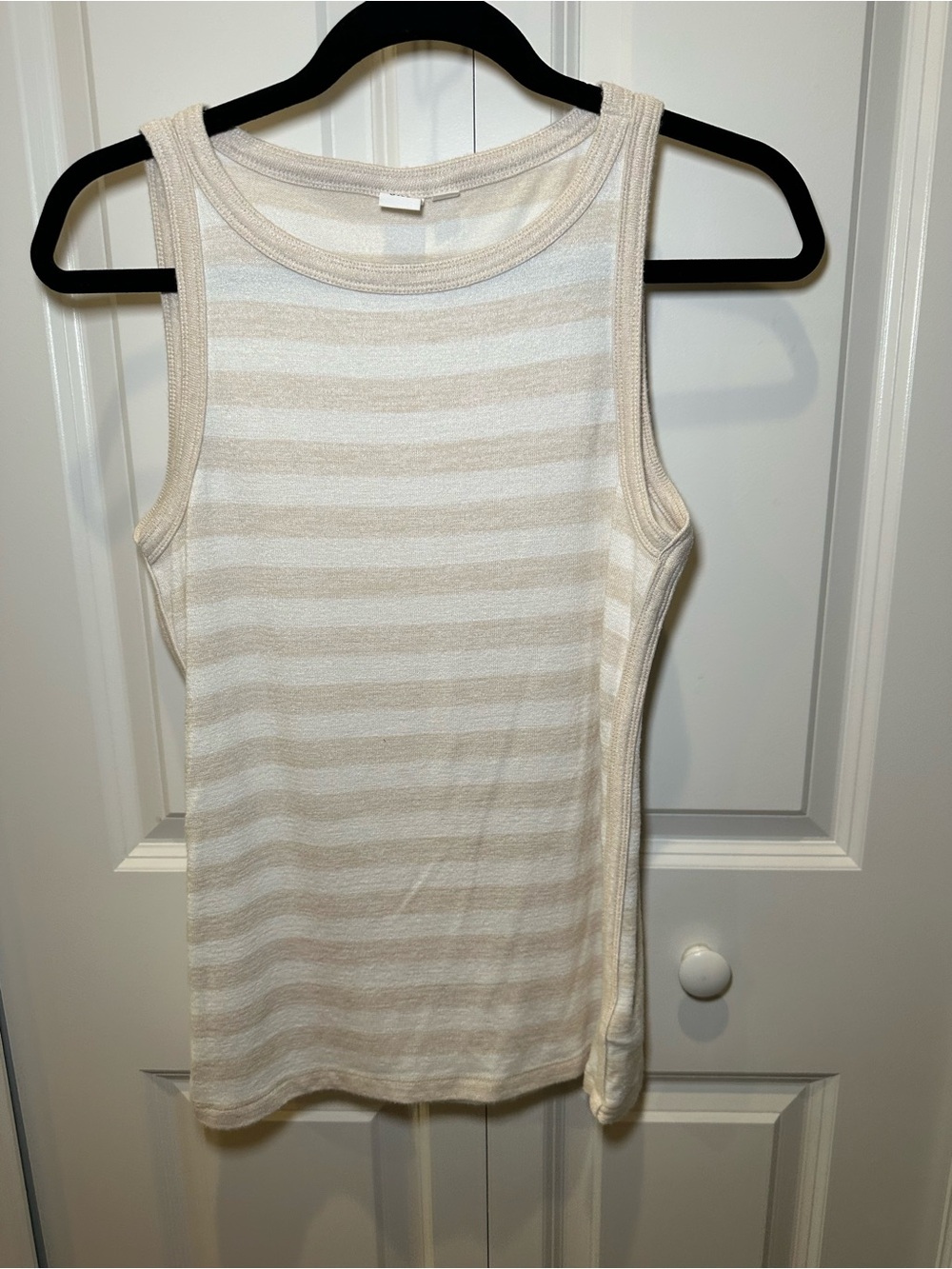 GAP Cream and White Striped Tank Top - Women Size M